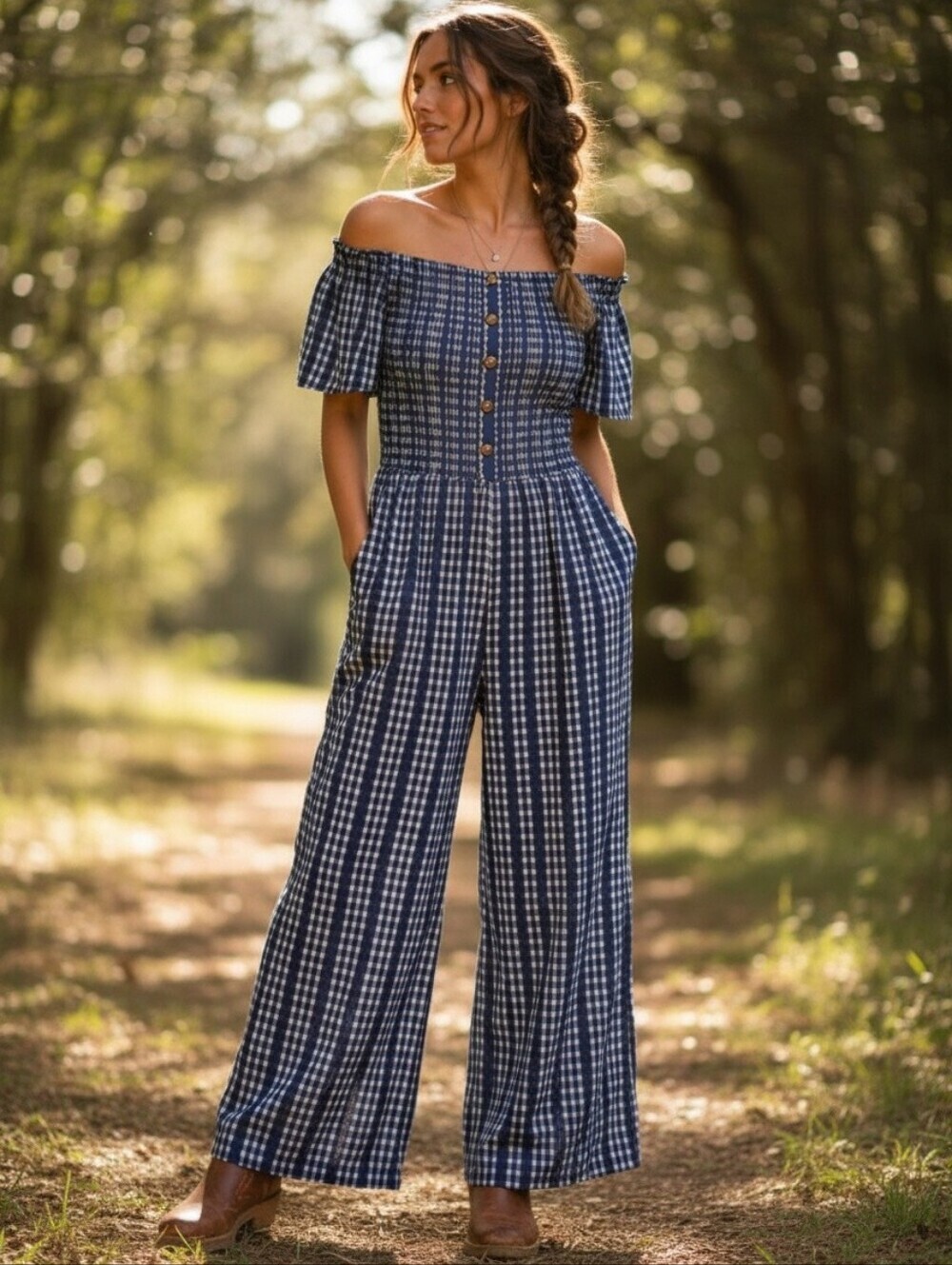 Navy Blue Jumpsuit Pants Short Sleeve Outfit Women's Super Soft Size S